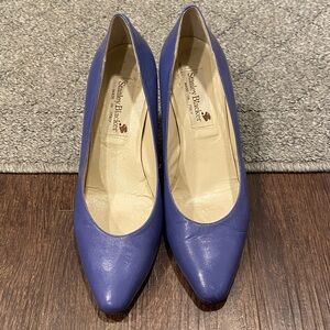 Vintage 80s Italian leather Blue Heels